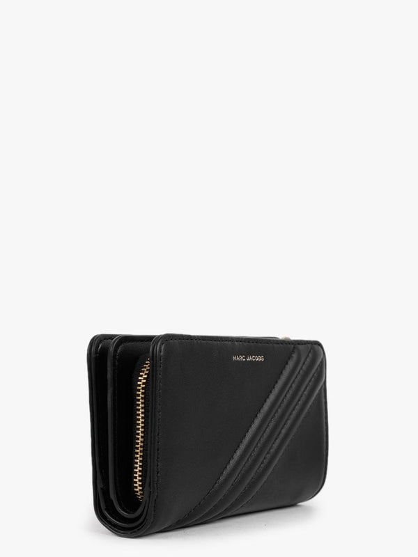 The Glam Shot Compact Black Leather Wallet
