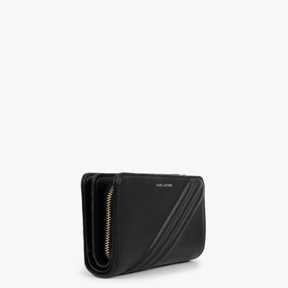The Glam Shot Compact Black Leather Wallet