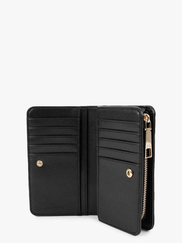 The Glam Shot Compact Black Leather Wallet
