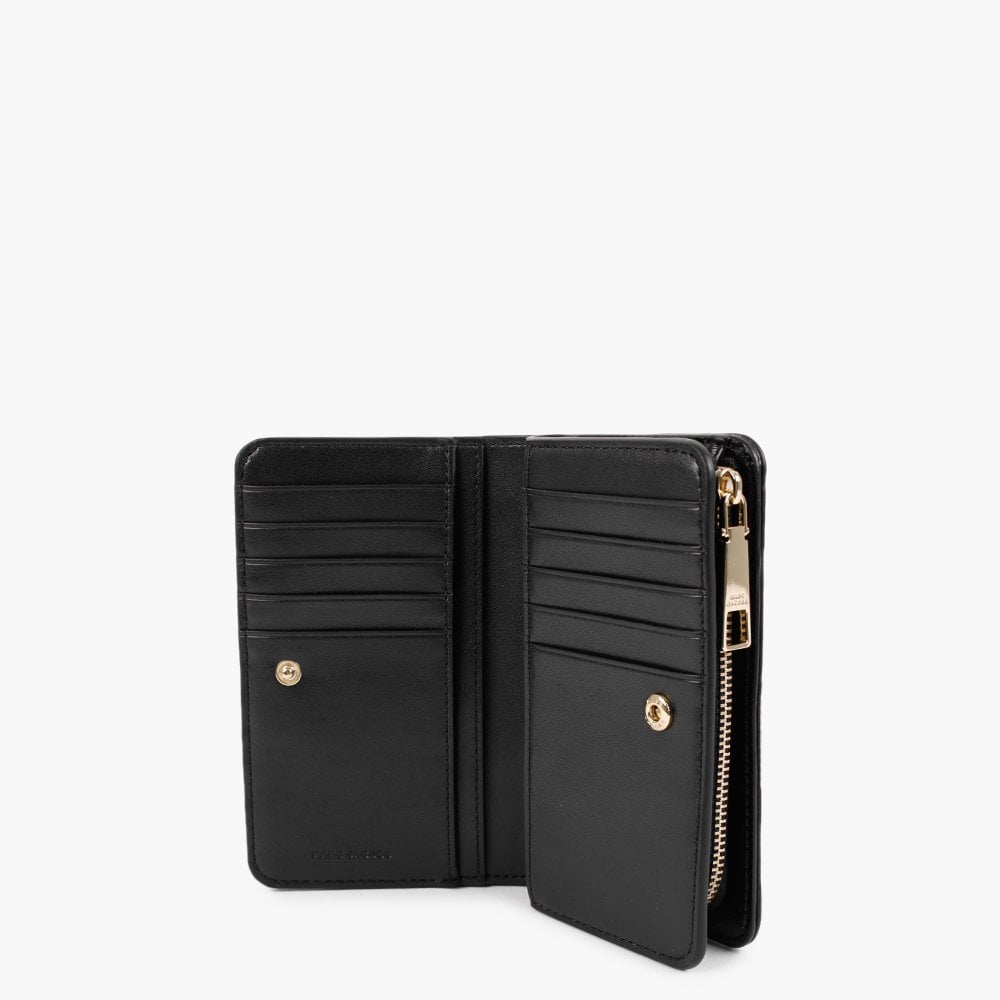The Glam Shot Compact Black Leather Wallet