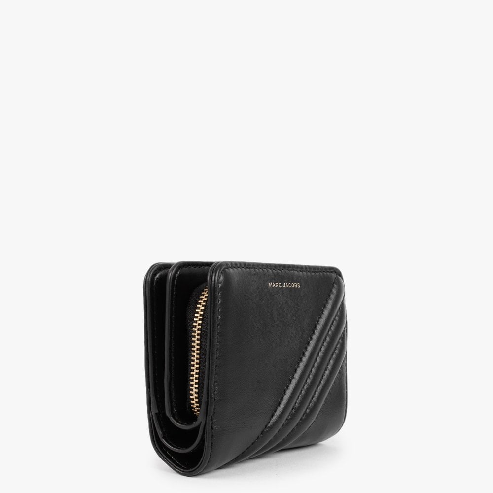 The Glam Shot Mini Compact Black Leather Wallet