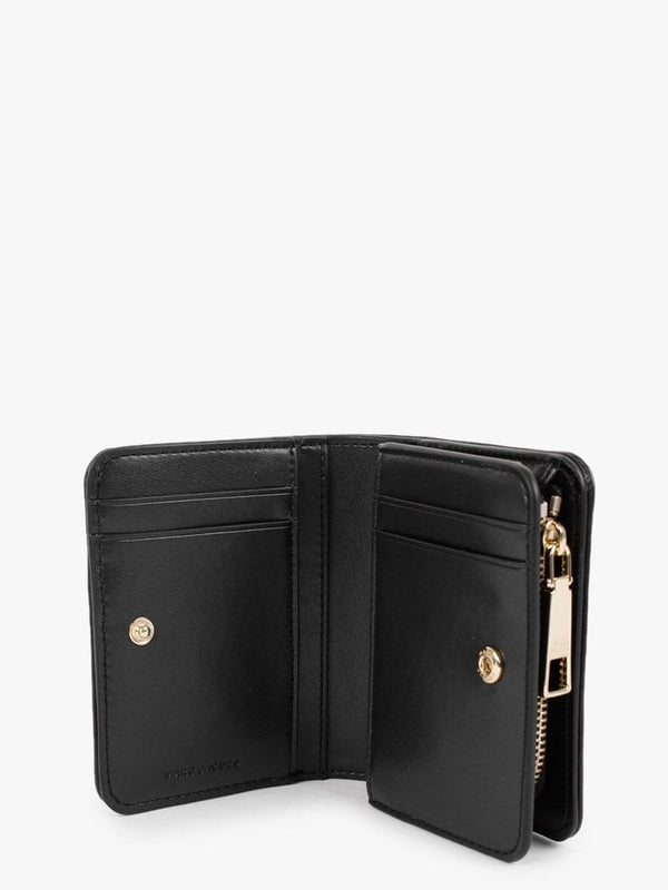 The Glam Shot Mini Compact Black Leather Wallet