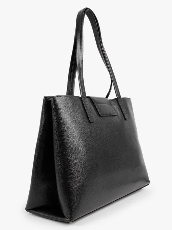 Ares Working Black Leather Tote Bag