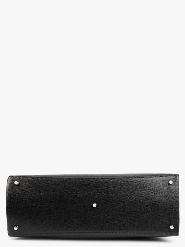Ares Working Black Leather Tote Bag