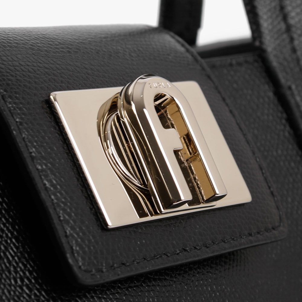 Ares Working Black Leather Tote Bag