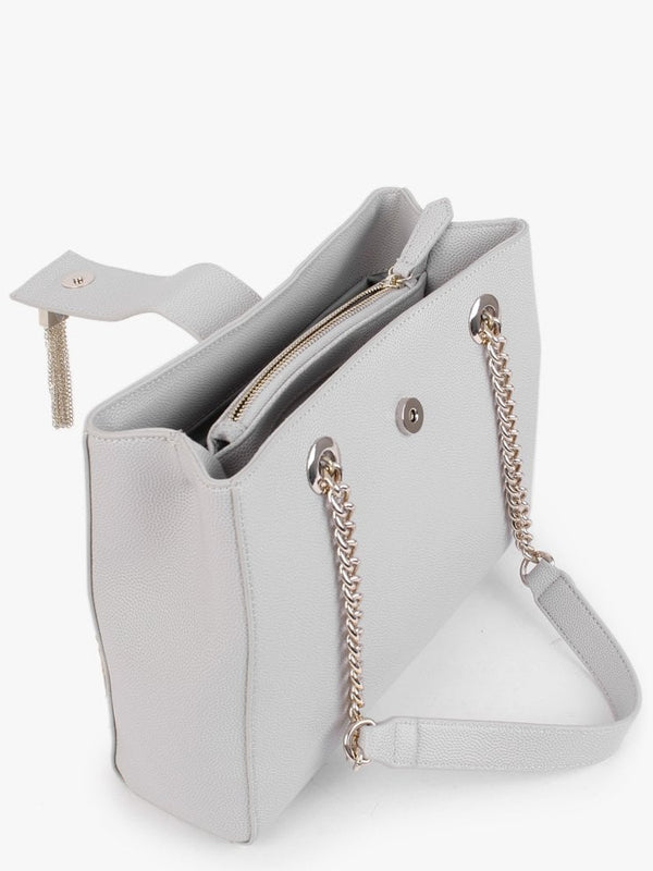 Divina Ghiaccio Pebbled Chain Tote Bag