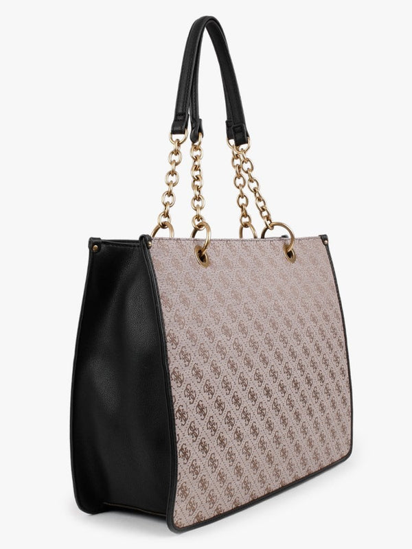 Aviana Signature Logo Latte & Black Tote Bag
