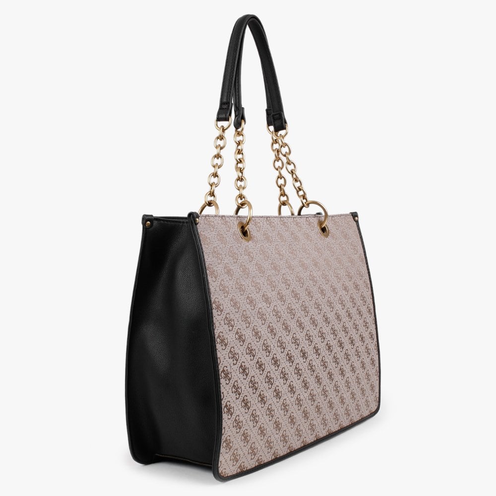 Aviana Signature Logo Latte & Black Tote Bag
