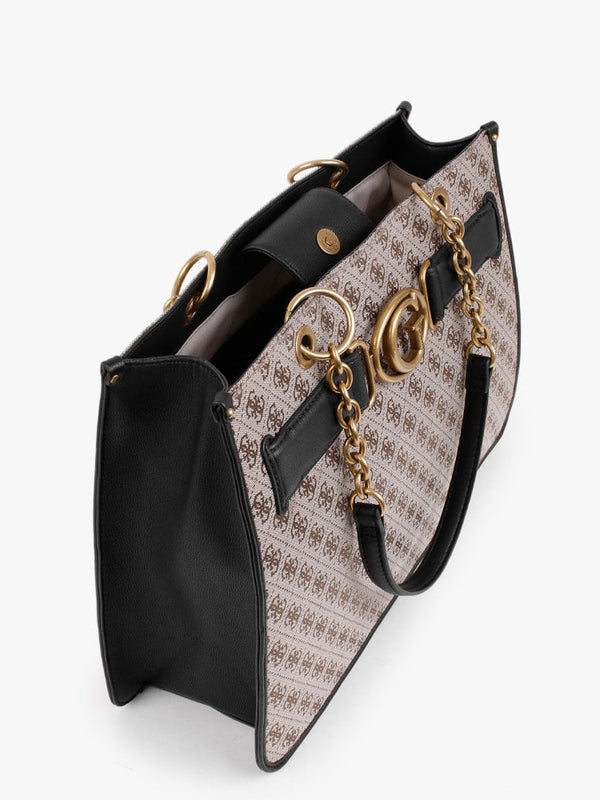 Aviana Signature Logo Latte & Black Tote Bag