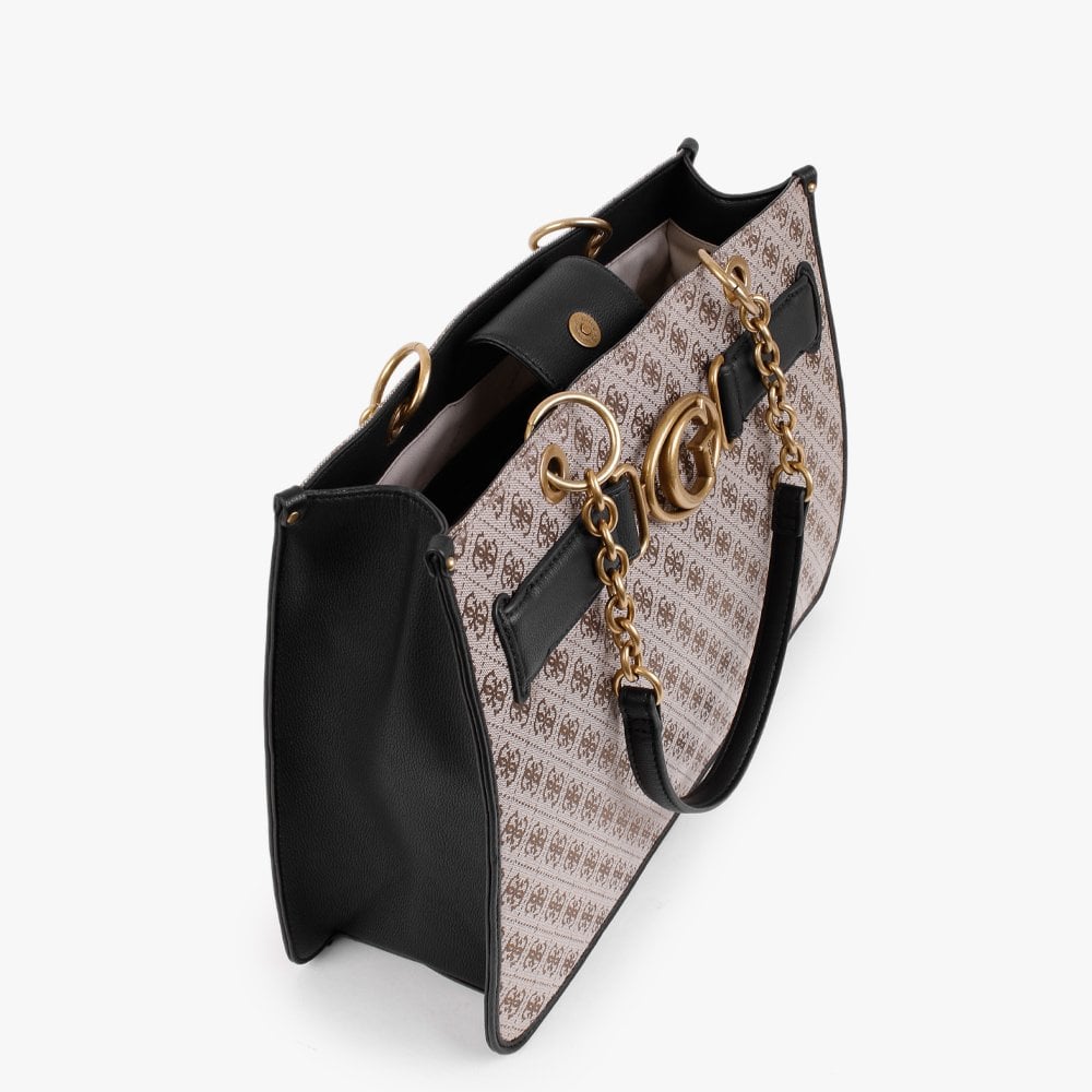 Aviana Signature Logo Latte & Black Tote Bag
