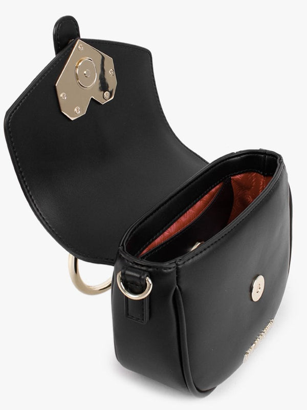 Lockie Heart Black Cross-Body Bag