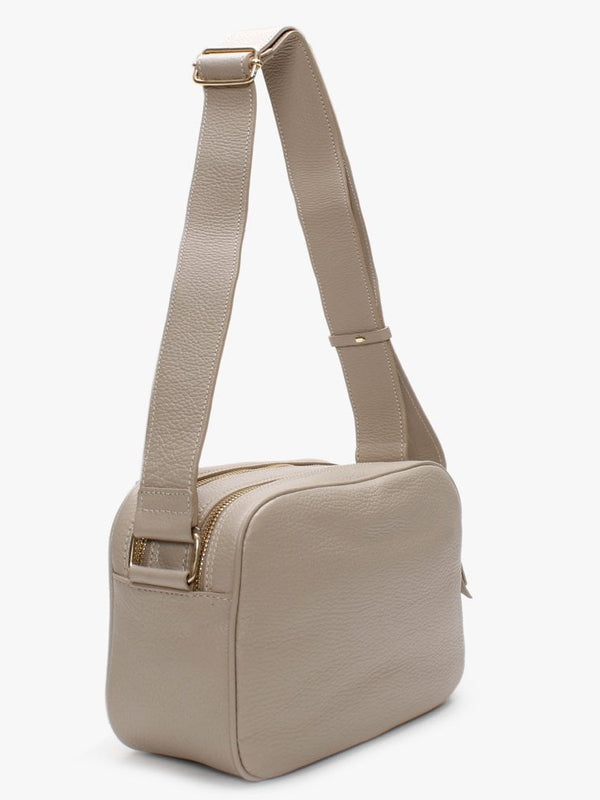 Dicam Taupe Leather Woven Camera Bag