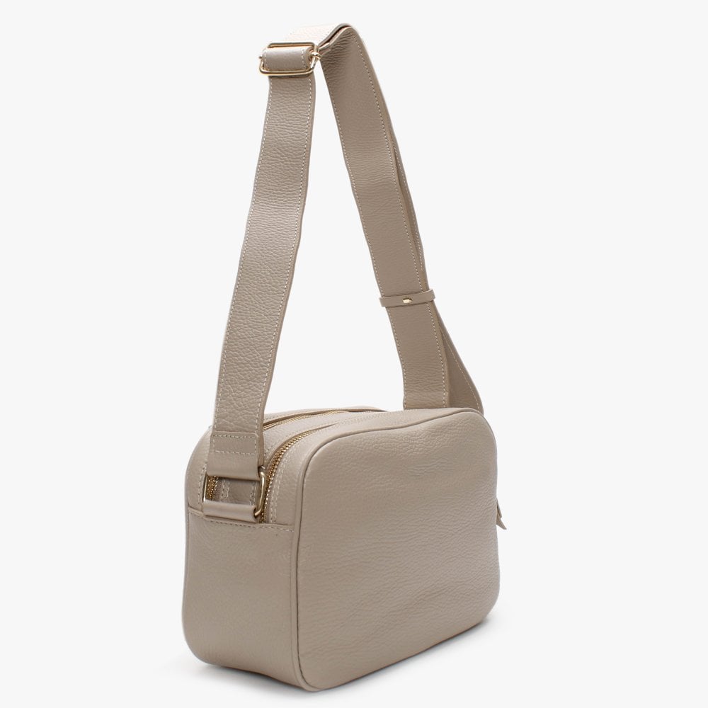 Dicam Taupe Leather Woven Camera Bag