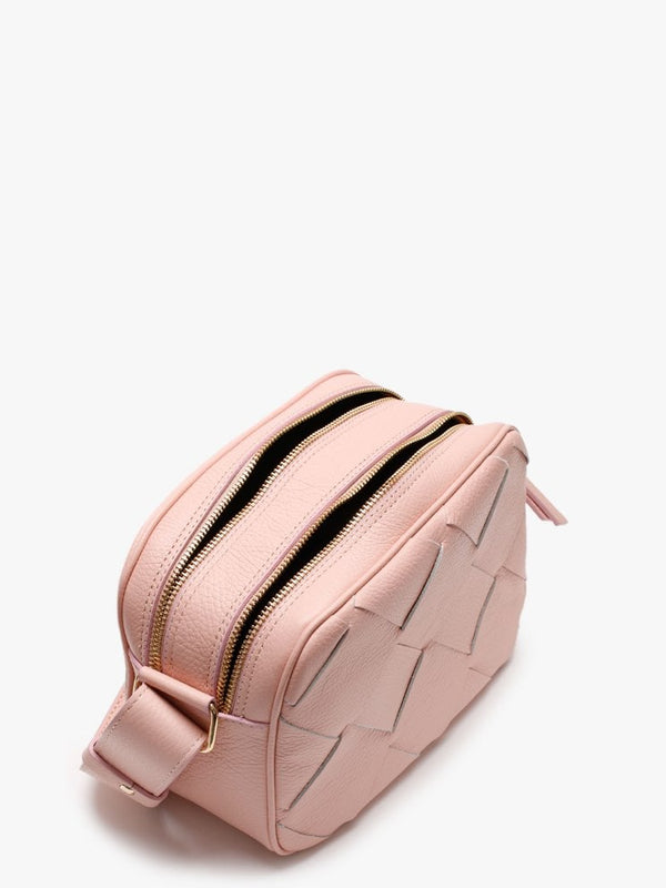 Dicam Pink Leather Woven Camera Bag
