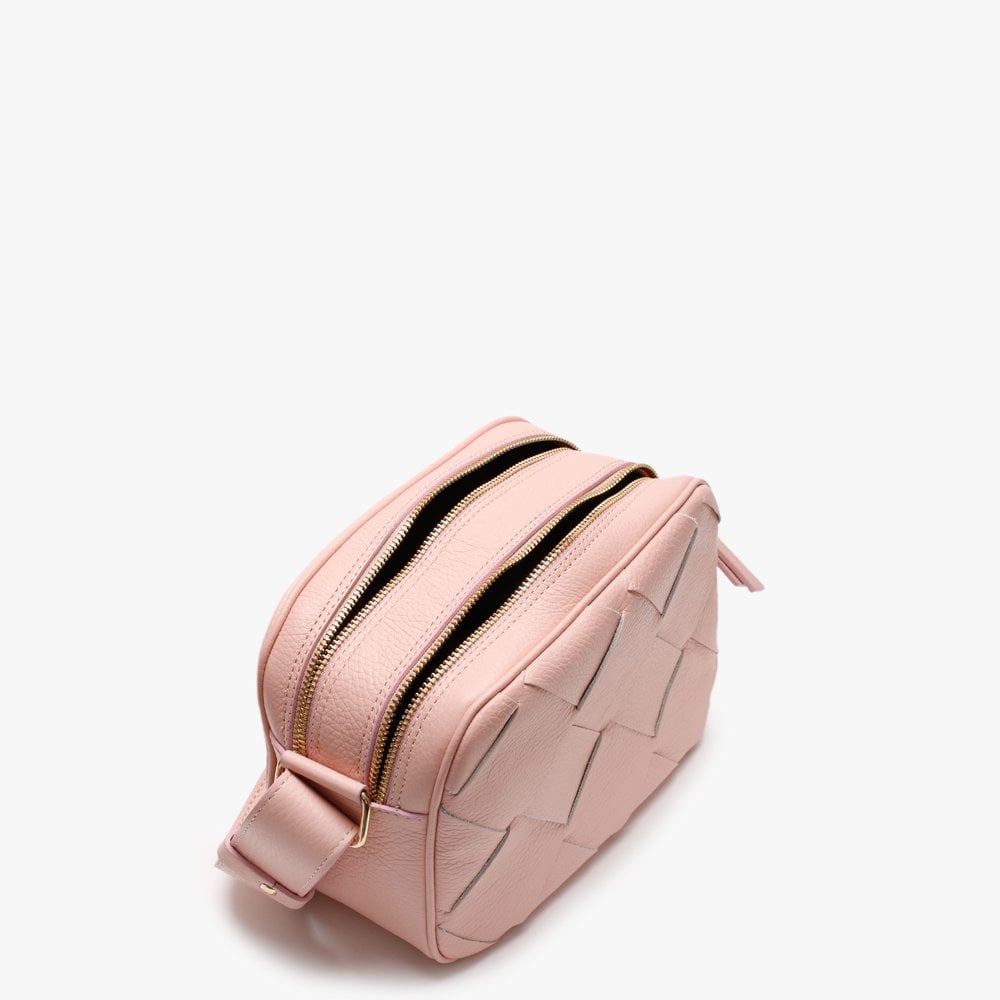 Dicam Pink Leather Woven Camera Bag