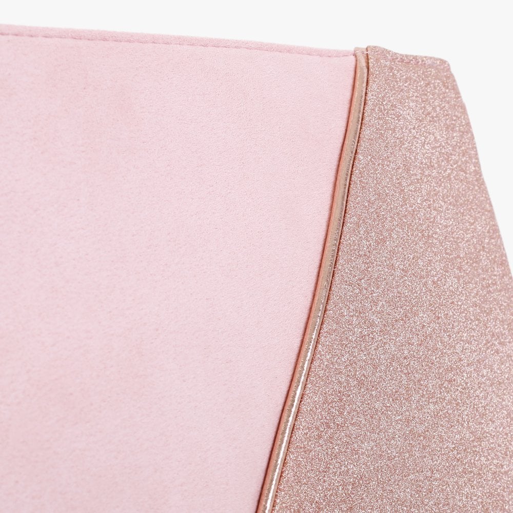 Pink Suedette Glitter Clutch Bag