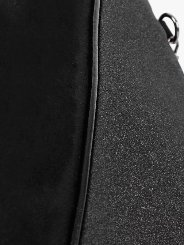 Black Suedette Glitter Clutch Bag