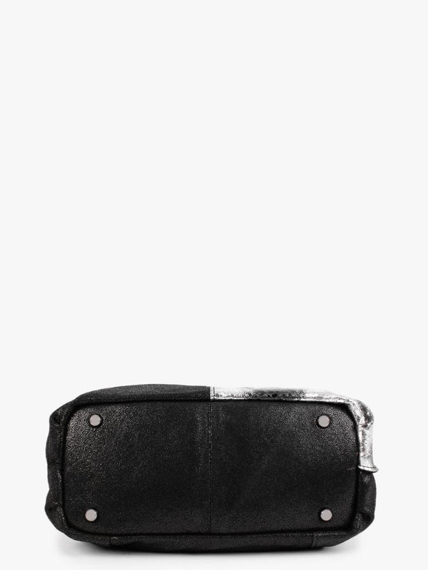 Black & Silver Leather Shoulder Bag