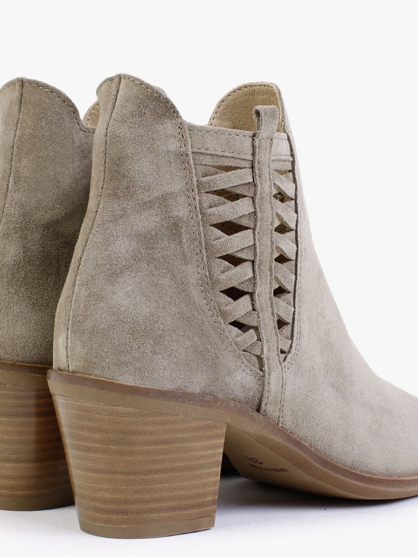 Barley Khaki Suede Western Ankle Boots