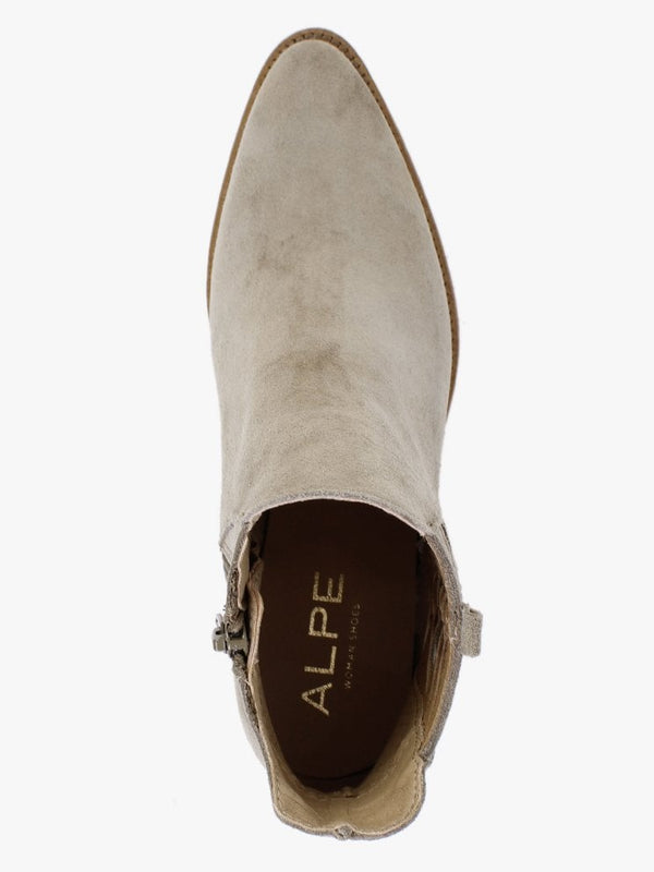Barley Khaki Suede Western Ankle Boots