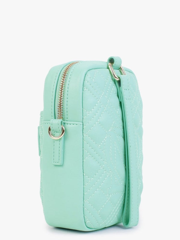 Diamond Quilted North South Menta Cross-Body Bag