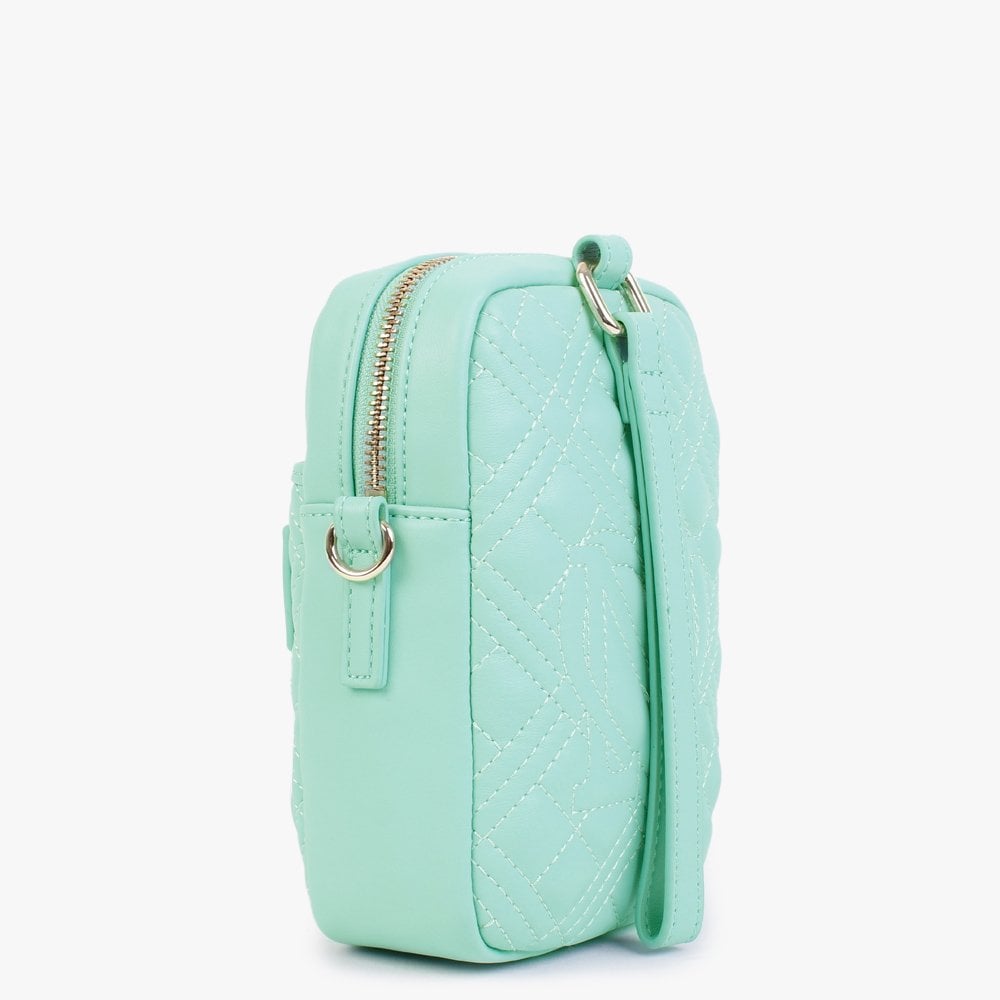 Diamond Quilted North South Menta Cross-Body Bag