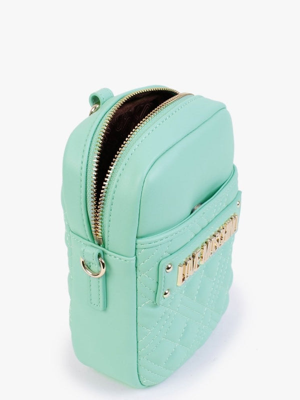 Diamond Quilted North South Menta Cross-Body Bag