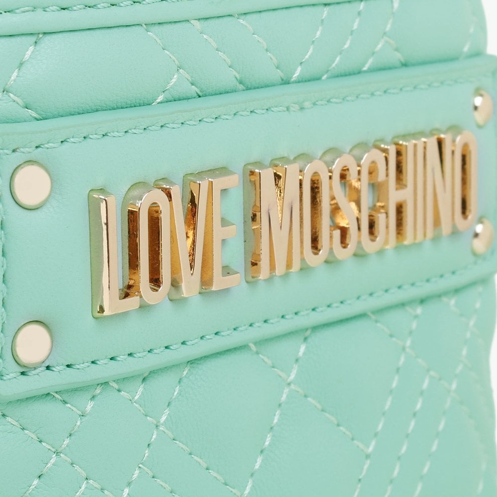 Diamond Quilted North South Menta Cross-Body Bag