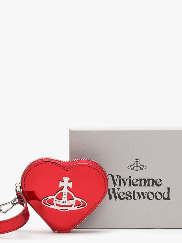 Johanna Heart Red Metallic Vegan Coin Case