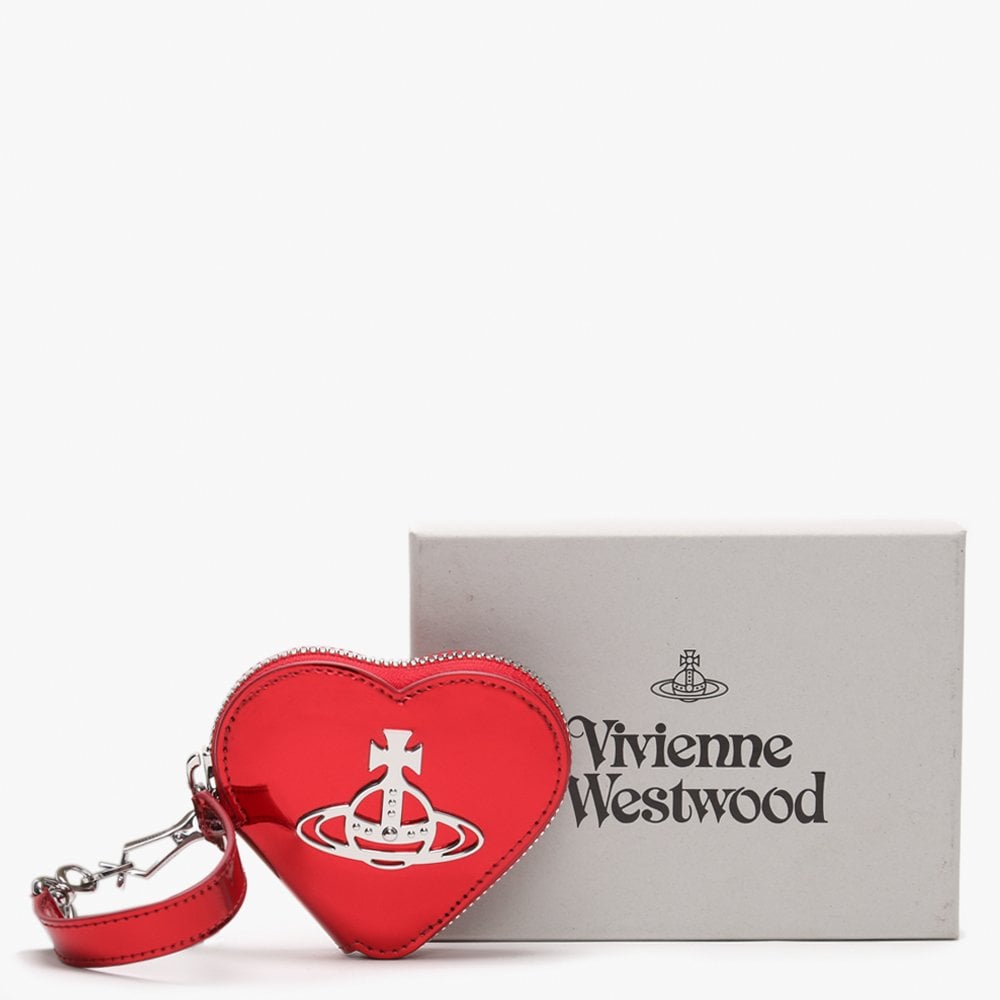 Johanna Heart Red Metallic Vegan Coin Case