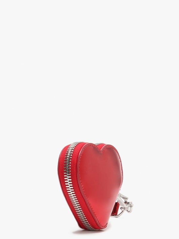 Johanna Heart Red Metallic Vegan Coin Case