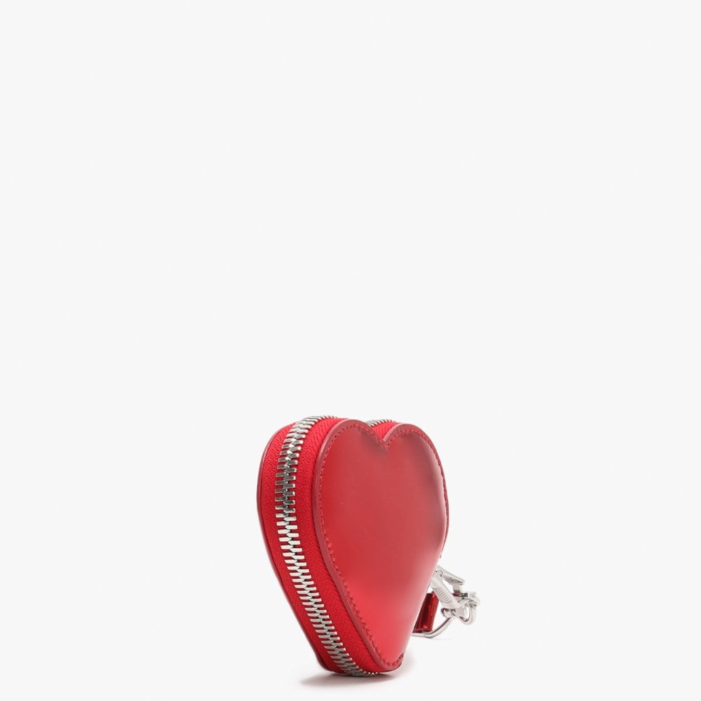 Johanna Heart Red Metallic Vegan Coin Case