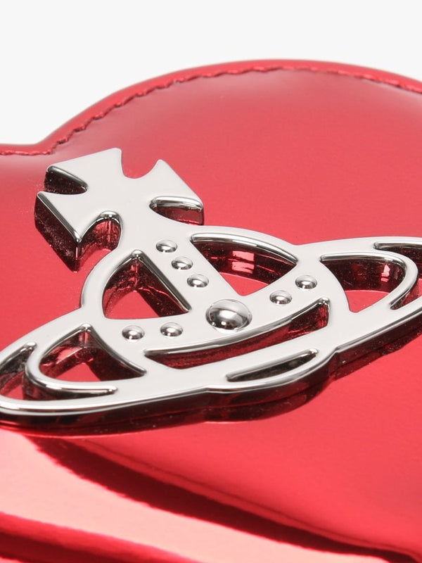 Johanna Heart Red Metallic Vegan Coin Case