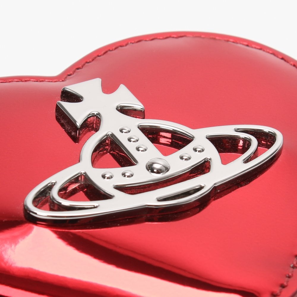 Johanna Heart Red Metallic Vegan Coin Case