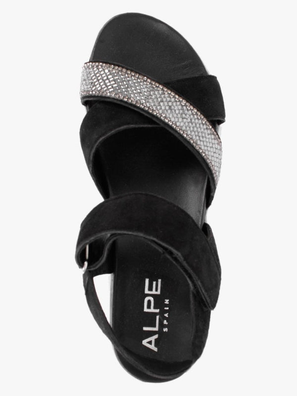 Bergamot Black Suede Embellished Sandals