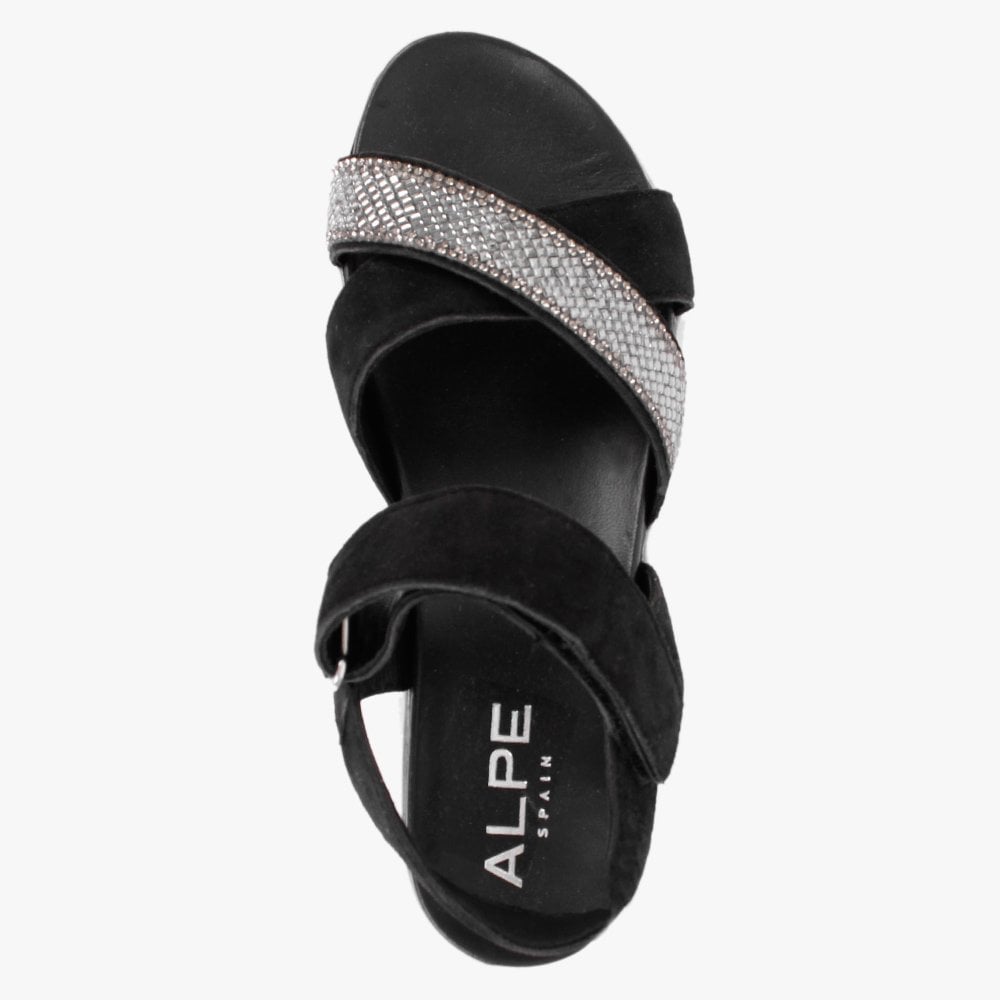 Bergamot Black Suede Embellished Sandals