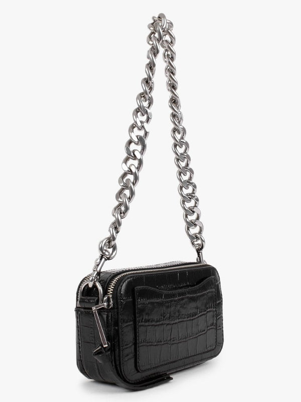 The Snapshot Black Moc Croc Leather Camera Bag