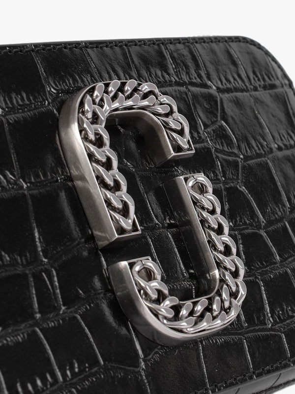 The Snapshot Black Moc Croc Leather Camera Bag