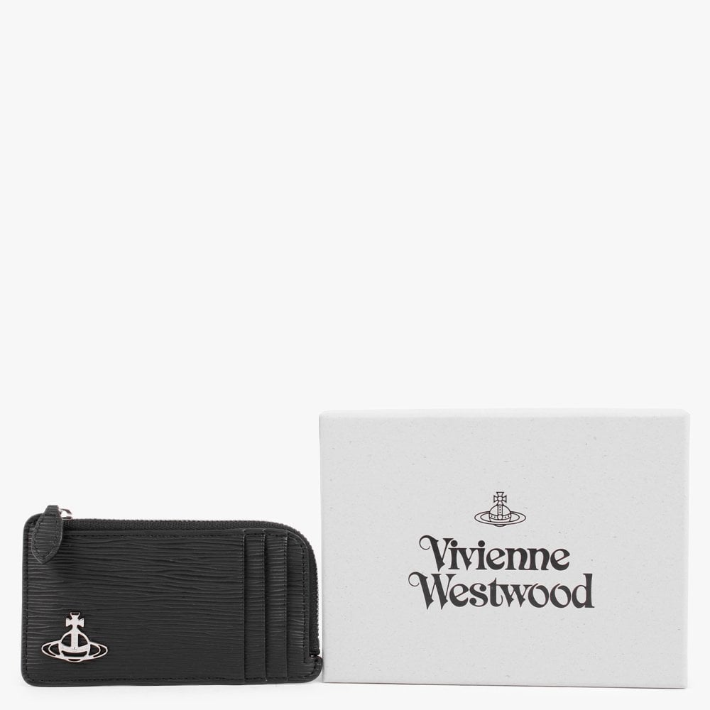 Polly Vegan Black Zip Around Card Case