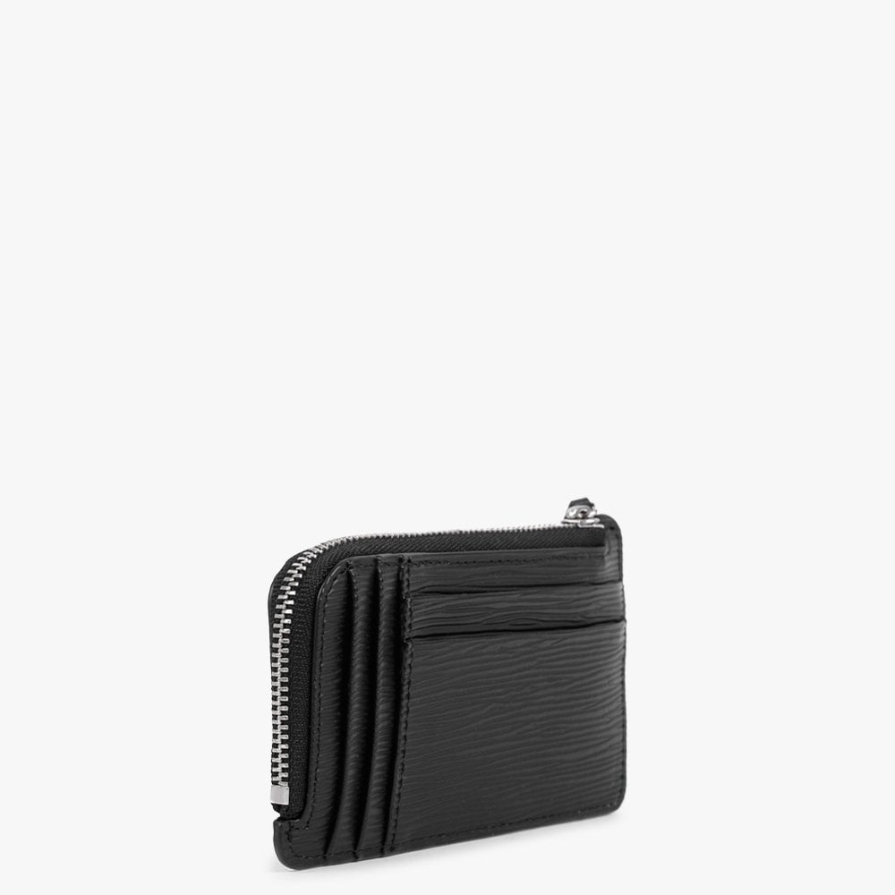 Polly Vegan Black Zip Around Card Case