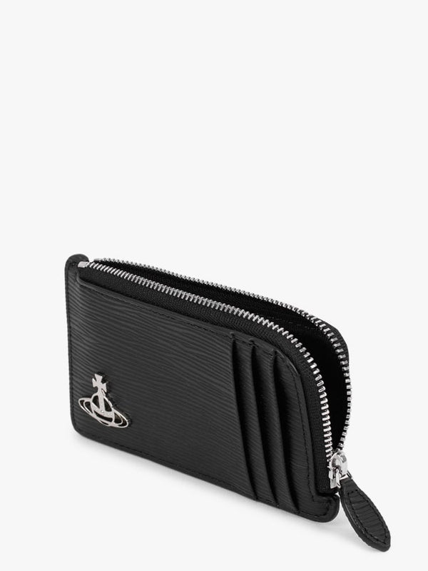 Polly Vegan Black Zip Around Card Case