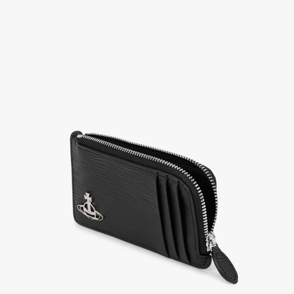 Polly Vegan Black Zip Around Card Case