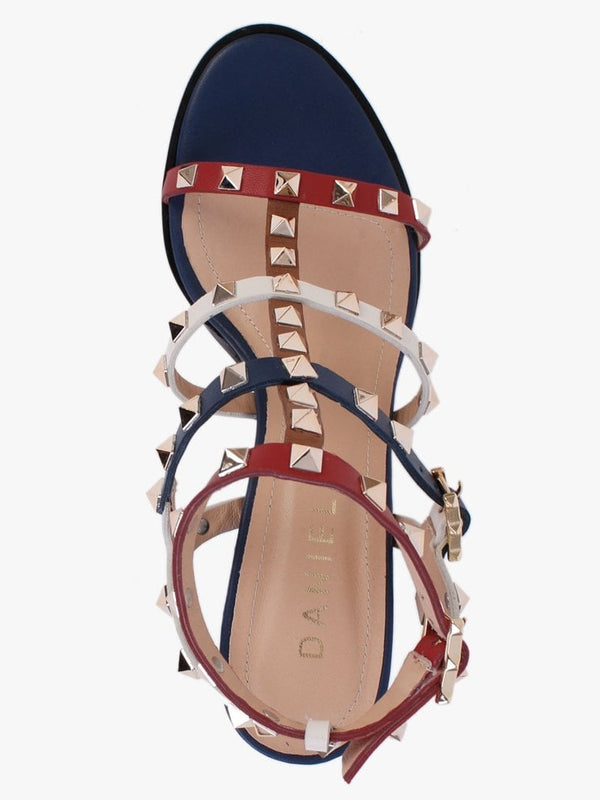 Pitter Multicoloured Leather Studded Block Heeled Sandals