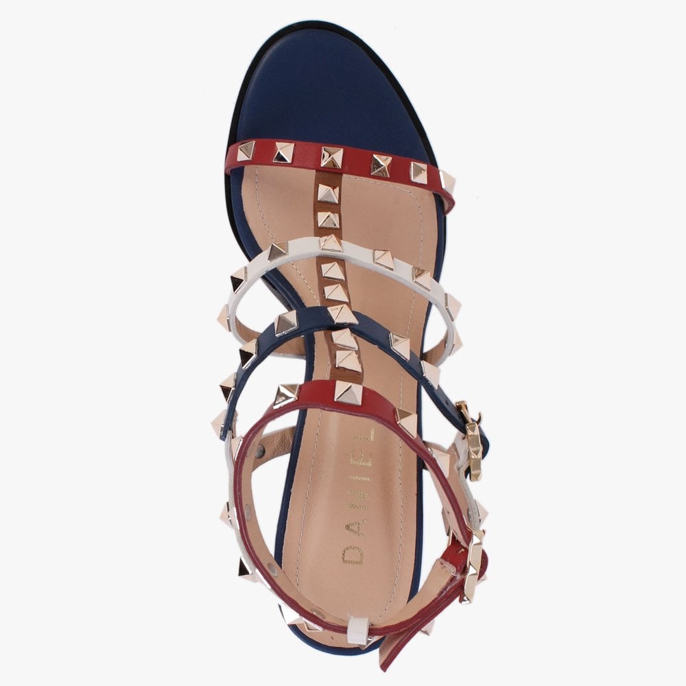 Pitter Multicoloured Leather Studded Block Heeled Sandals