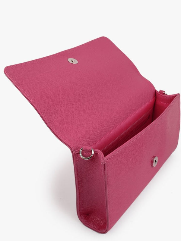 Divina Fuxia Pebbled Clutch Bag