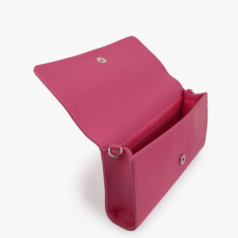 Divina Fuxia Pebbled Clutch Bag