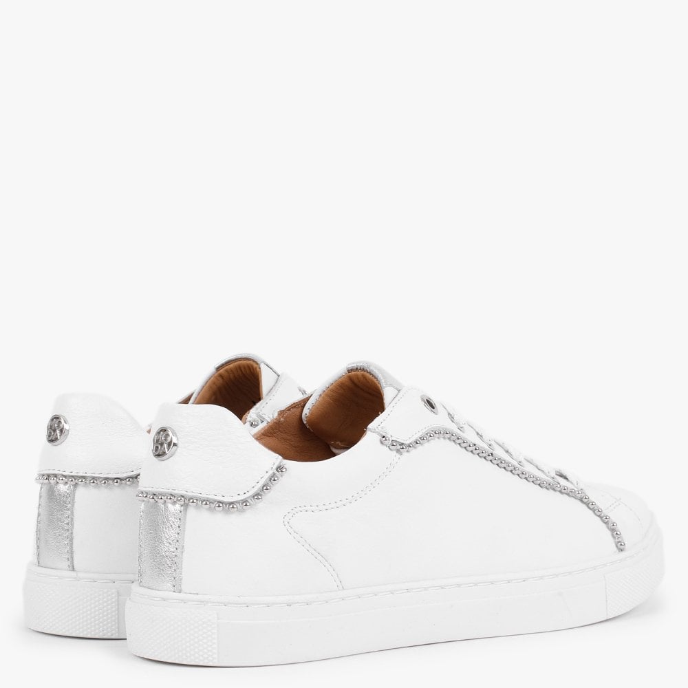 Arita White Leather Embellished Trainers