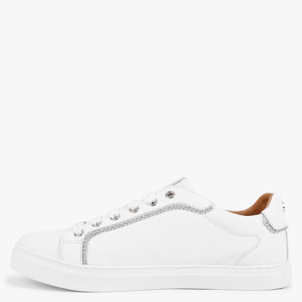 Arita White Leather Embellished Trainers