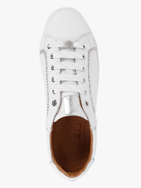 Arita White Leather Embellished Trainers