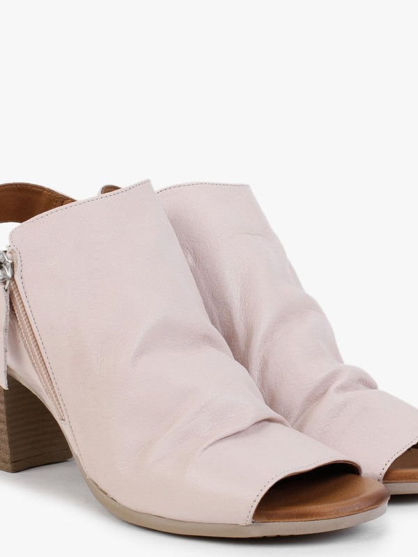 Laurina Nude Leather Heeled Sandals